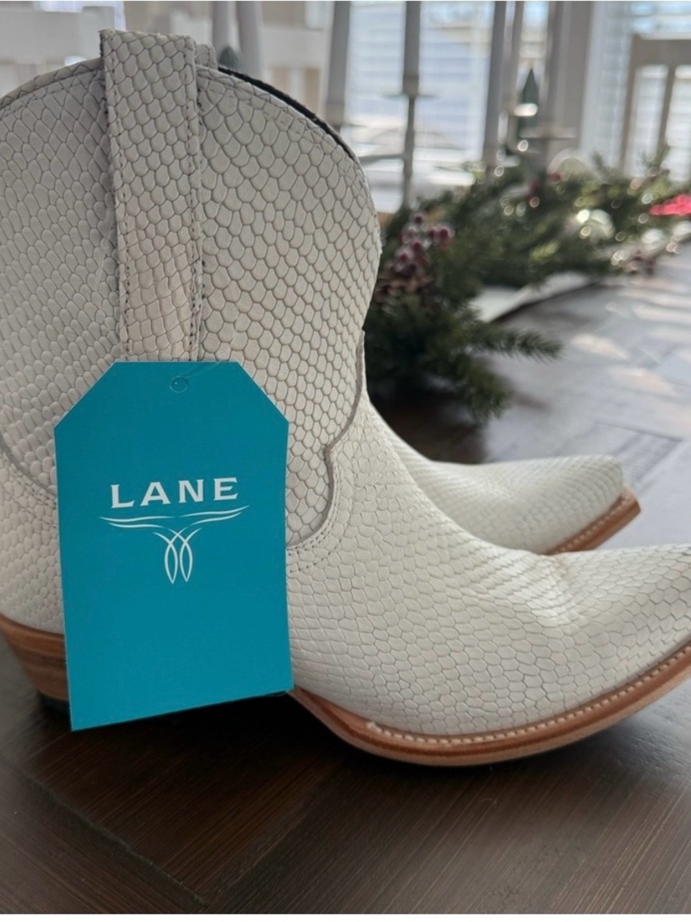 Lane White Short Cowboy Boots